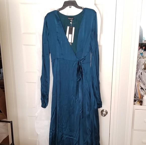 Azeeza Madea Silk Teal Gown - Brand New Sz16/XXL - Picture 5 of 8